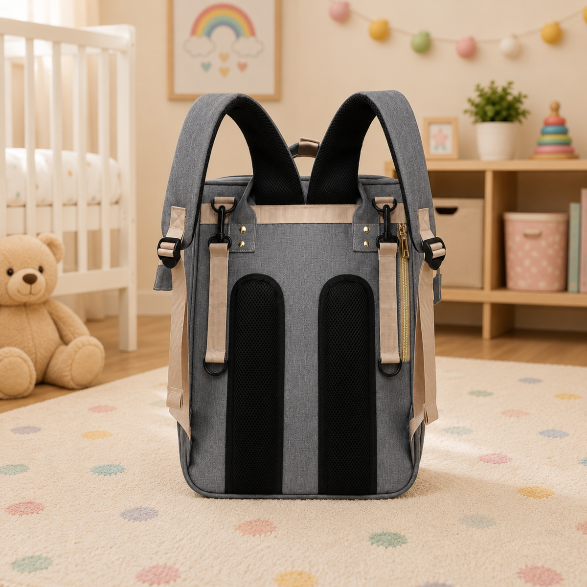 ParentPack™ | Babyryggsekk med utfellbar stelleplass