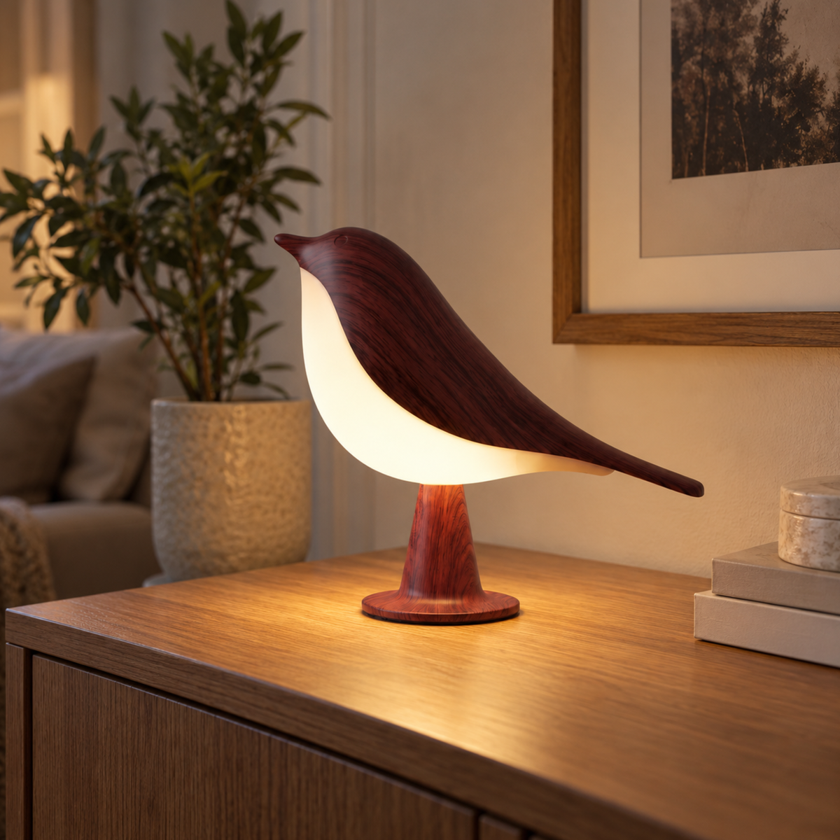 LysPip | Trådløs fuglelampe med varmt, dimbart lys