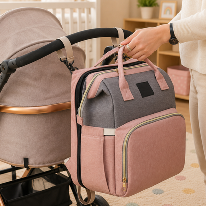 ParentPack™ | Babyryggsekk med utfellbar stelleplass