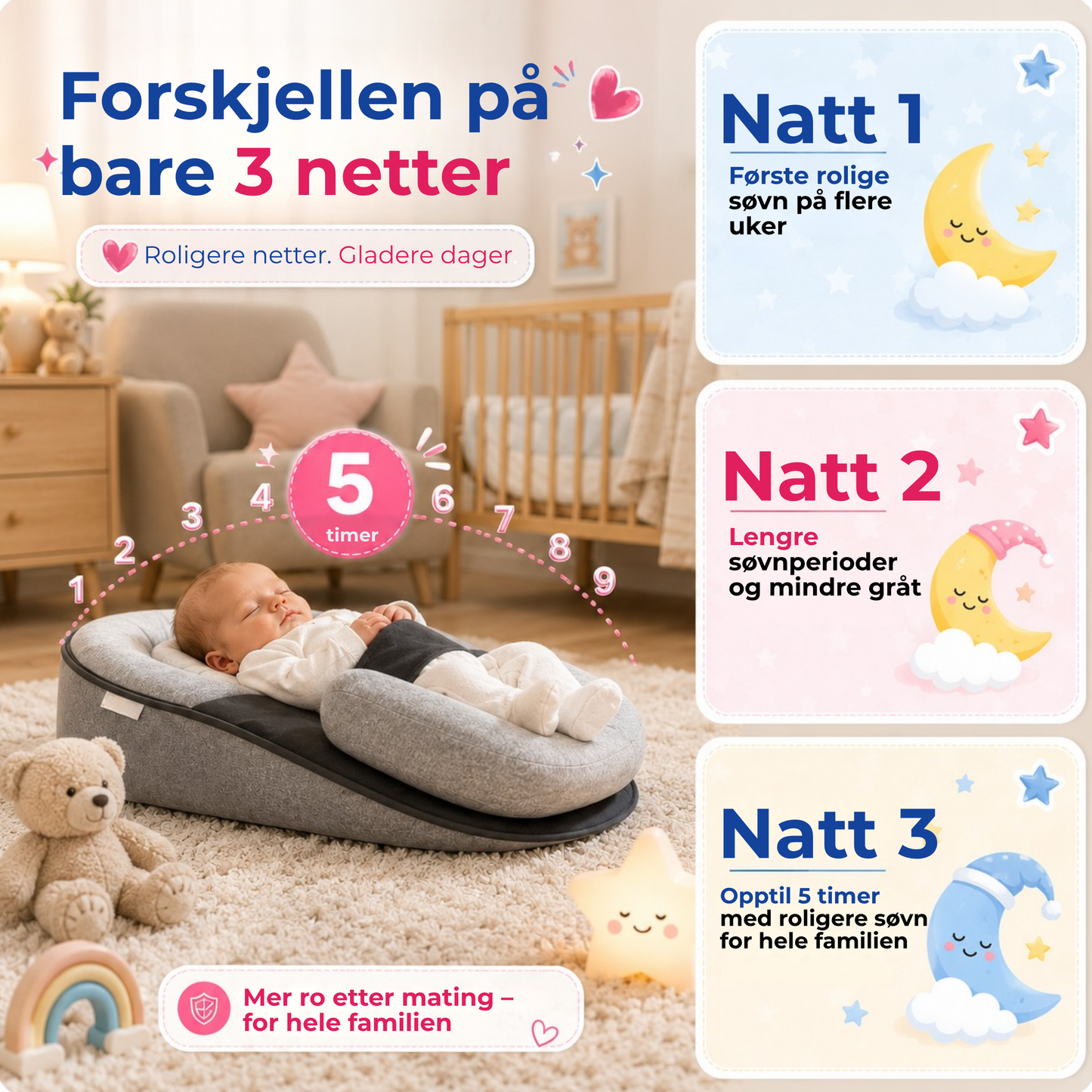 BabySkråpute™ | Komfortabel støtte etter mating