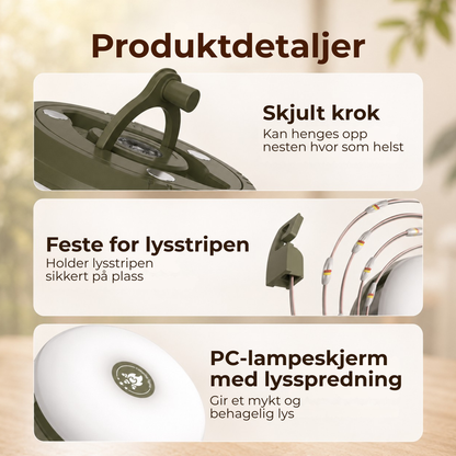 StringGlow™ | Campinglys med uttrekkbar lyslenke
