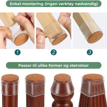 FloorGuard Caps™ | Silikonbeskyttere til stolben (16 stk)