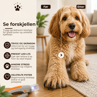 PoteKlipp™ | LED-klotang med forstørrelsesglass for hunder og katter