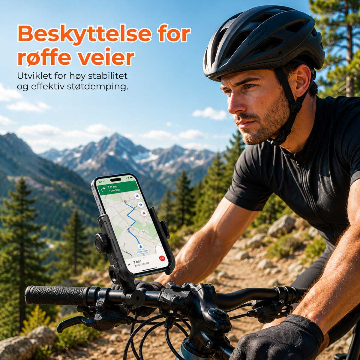 RideGrip™ | Mobilen sitter trygt – hele sykkelturen