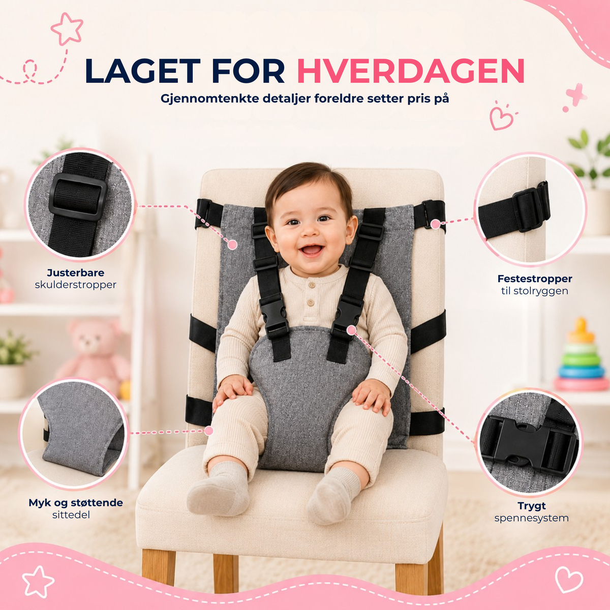 SeatGuard™ | Draagbare veiligheidsgordel voor kinderstoelen