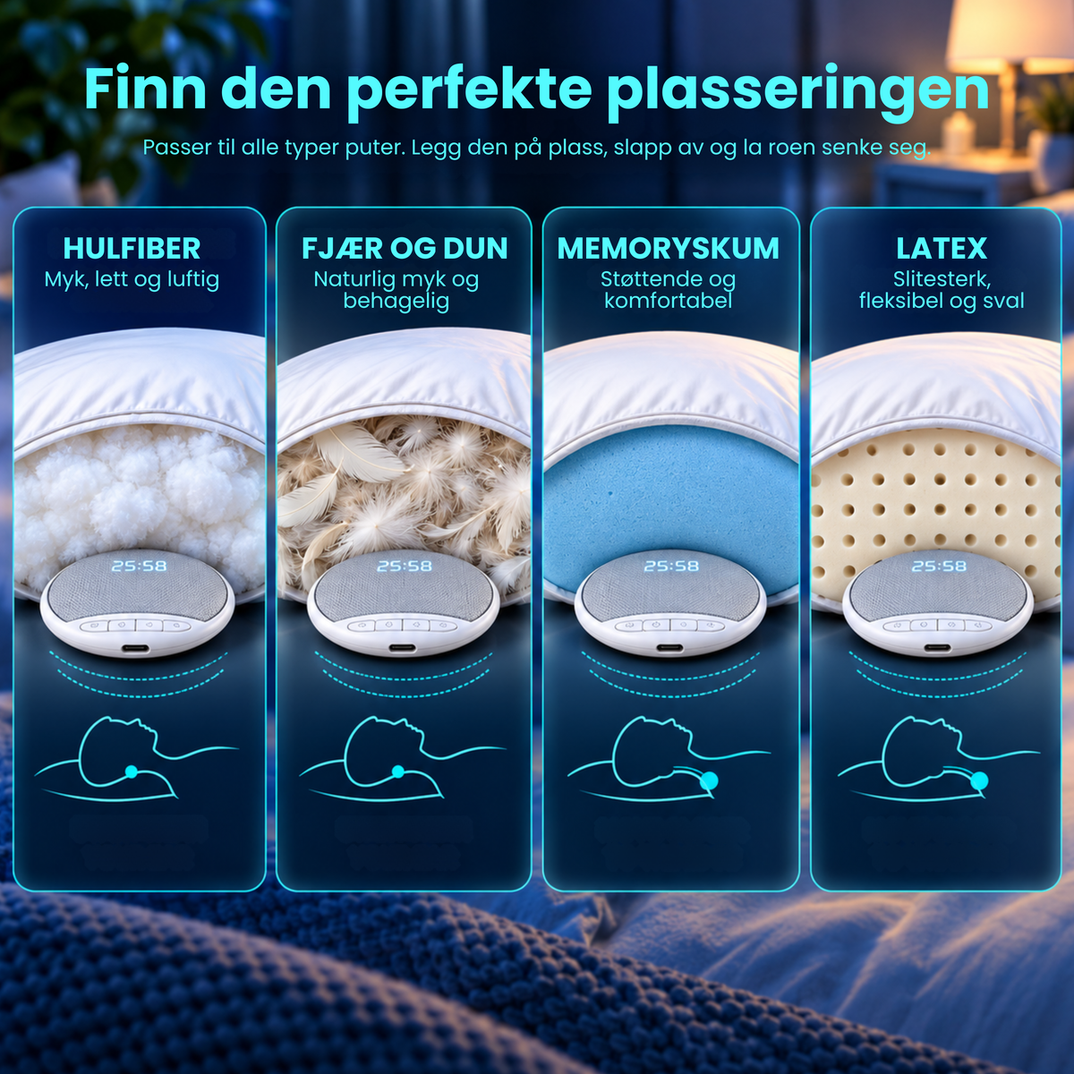 PillowSound™ | Lytt til favorittlyden din i sengen, uten ørepropper