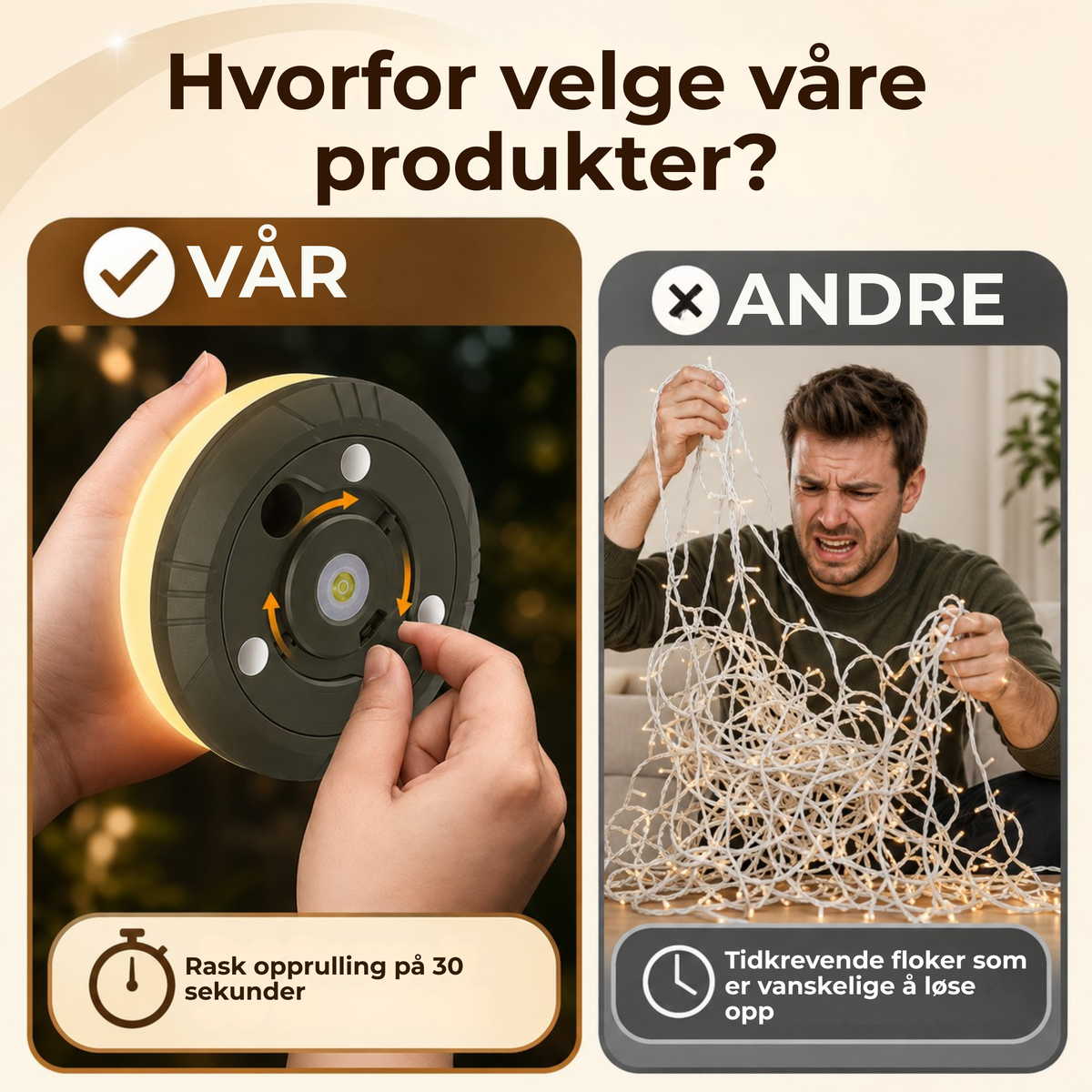 StringGlow™ | Campinglys med uttrekkbar lyslenke