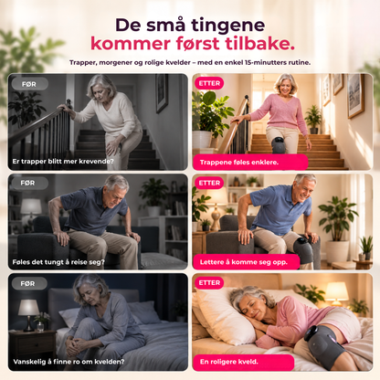 KneeComfort™ | Behagelig varme og massasje for stive, slitne knær
