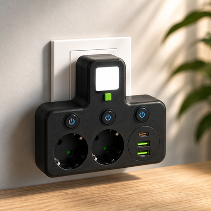 PowerHub™ | Flere stikkontakter og USB-lading på ett sted