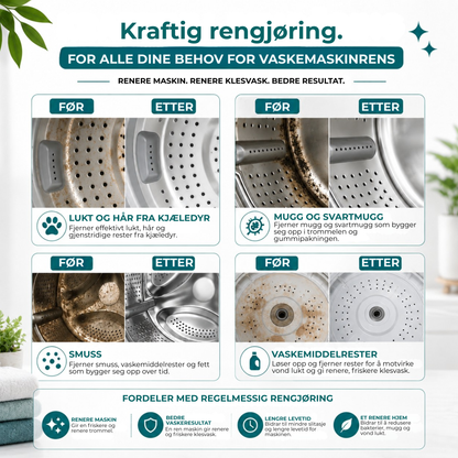 WashPure™ | Rengjøringstabletter mot lukt og dyrehår