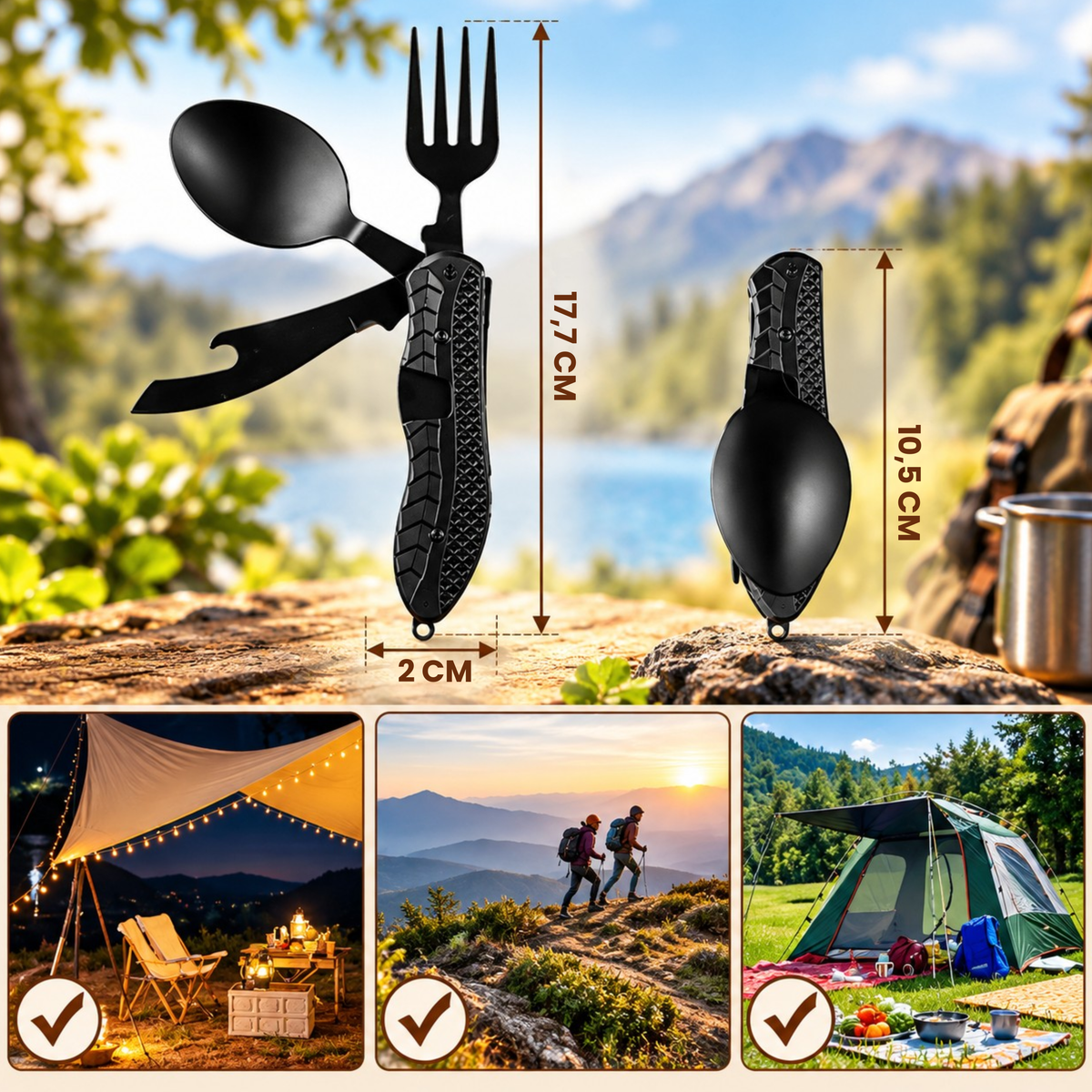 CampingAterimet™ | Alt du trenger til måltidet – i ett kompakt turbestikk