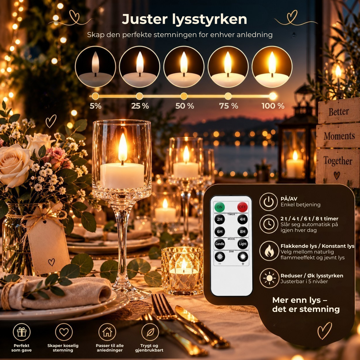 LED Telys™ | Koselig lys uten åpen flamme