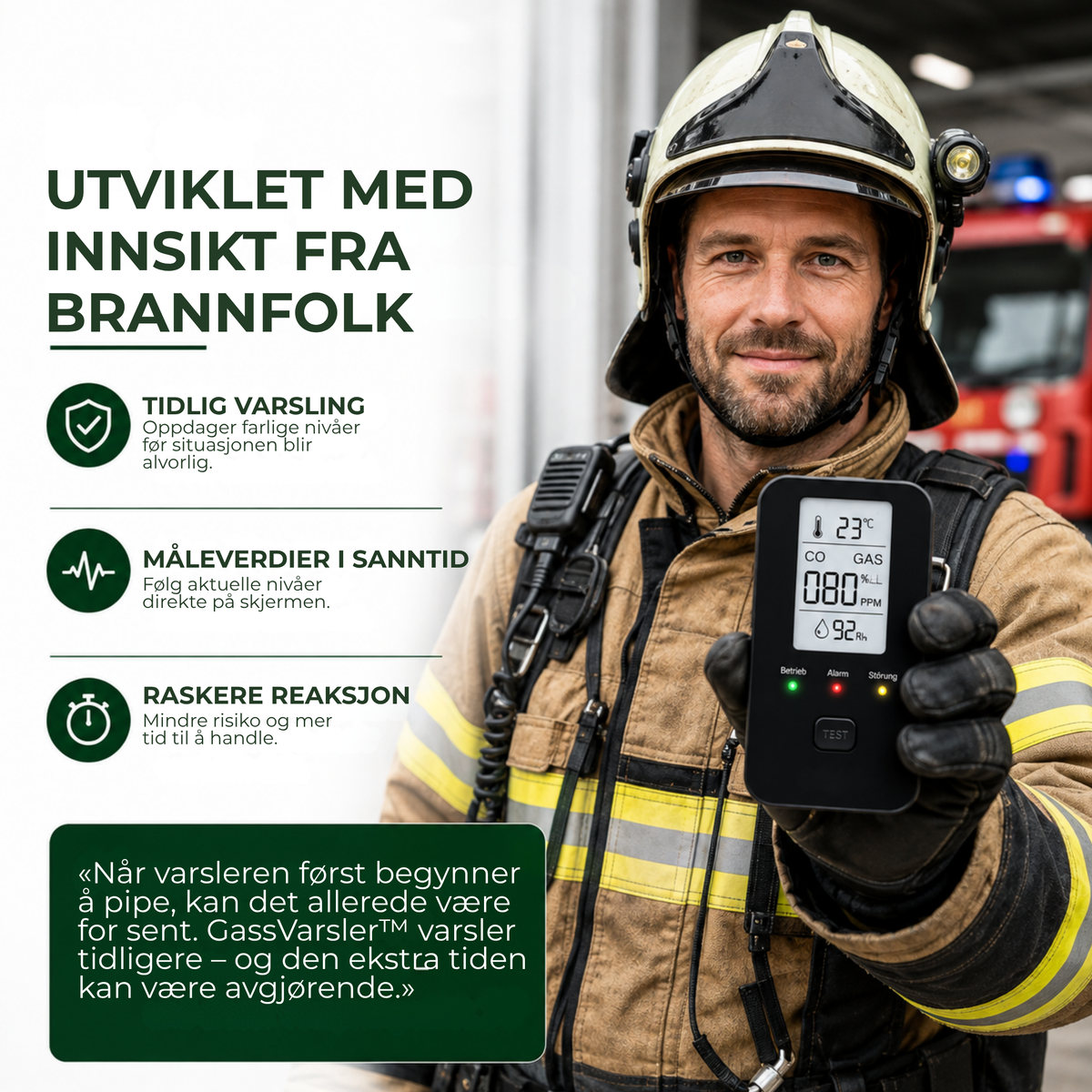 GassVarsler™ | Oppdag farlige gasser før de blir et problem