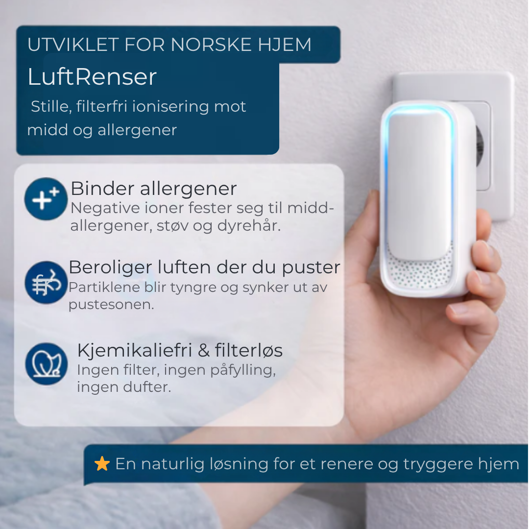 LuftRenser Ionisator | Friskere morgener & et sunnere hjem