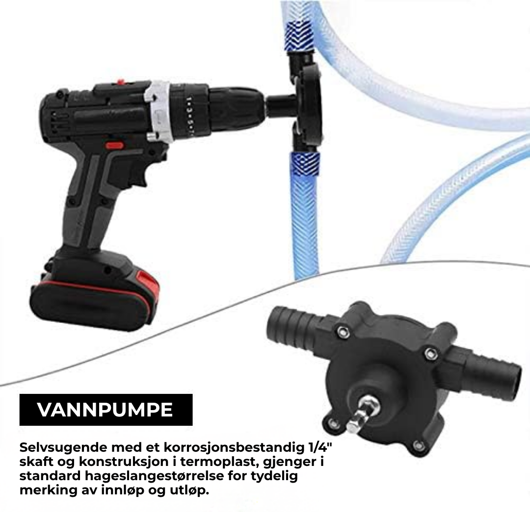 DrillPumpe™ | Flytt vann på minutter med drillen du allerede har hjemme