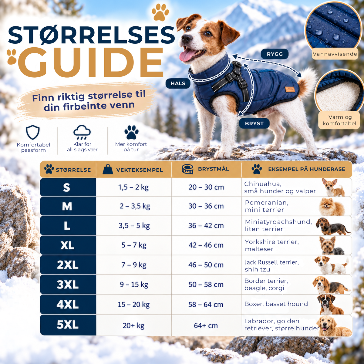 Størrelsesguide