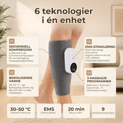 CalfEase™ | 3-i-1 terapeutisk leggmassasjeapparat