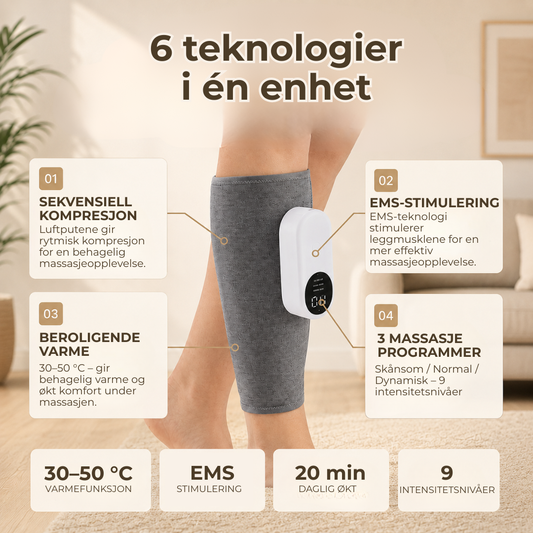 CalfEase™ | 3-i-1 terapeutisk leggmassasjeapparat