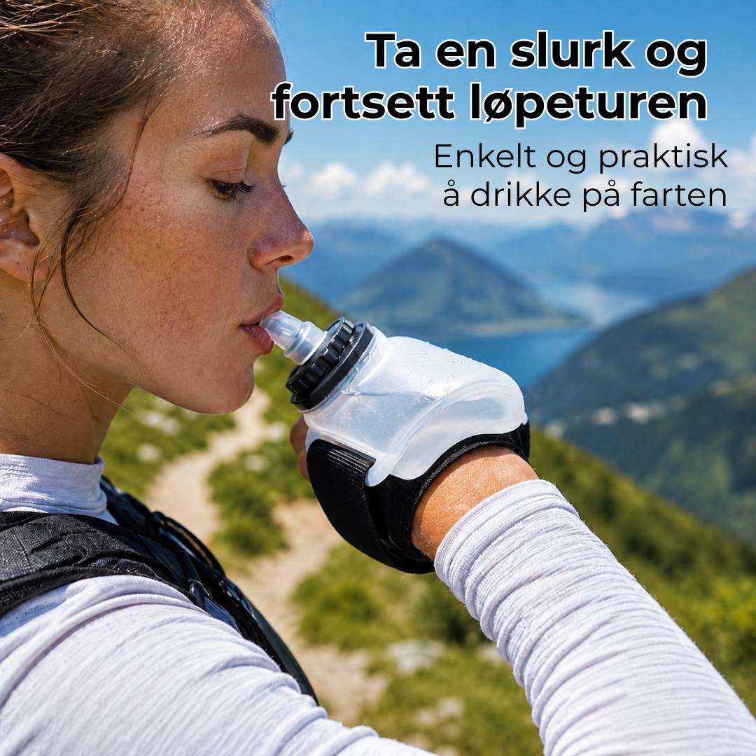 SipBand™ | Den lette håndfrie vannflasken for løping og trening