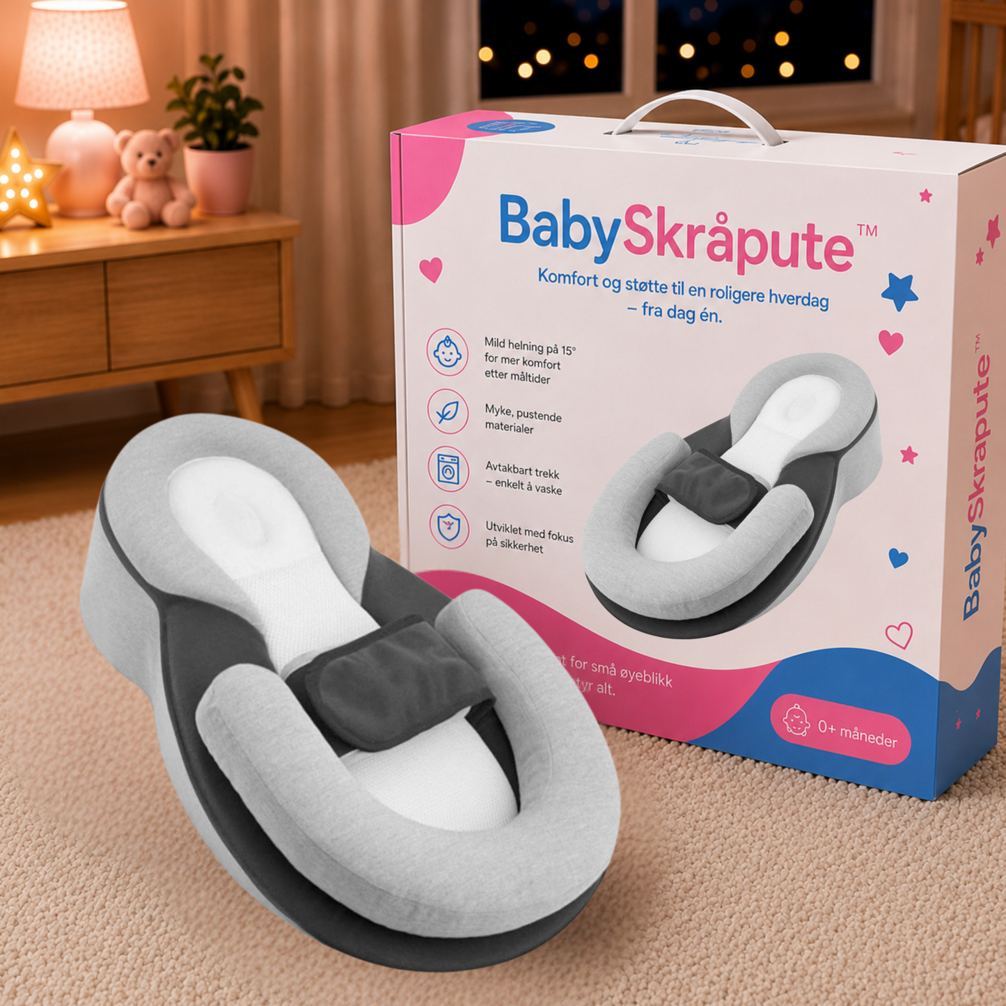 BabySkråpute™ | Komfortabel støtte etter mating