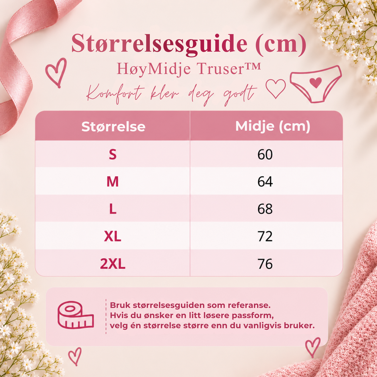 Størrelsesguide