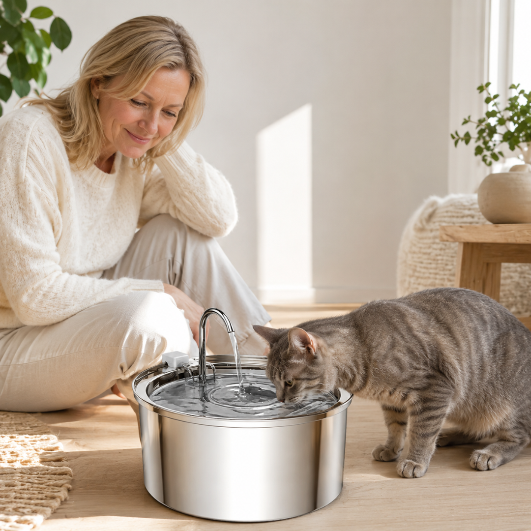 PurrFlow™ | Glemmer du også å bytte vannskålen? Her er løsningen katten din vil elske.