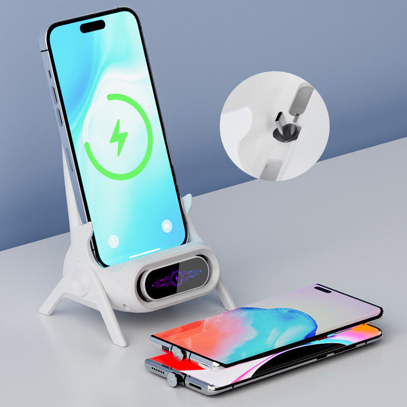 Premium Trådløs Hurtiglader med Mobilholder