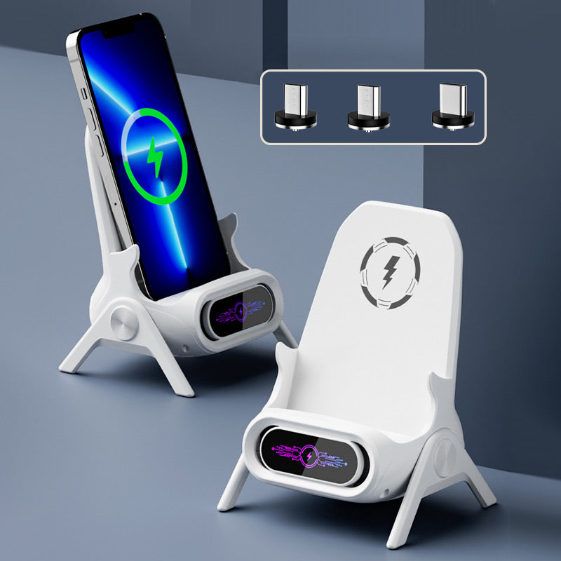 Premium Trådløs Hurtiglader med Mobilholder