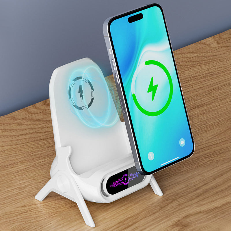 Premium Trådløs Hurtiglader med Mobilholder
