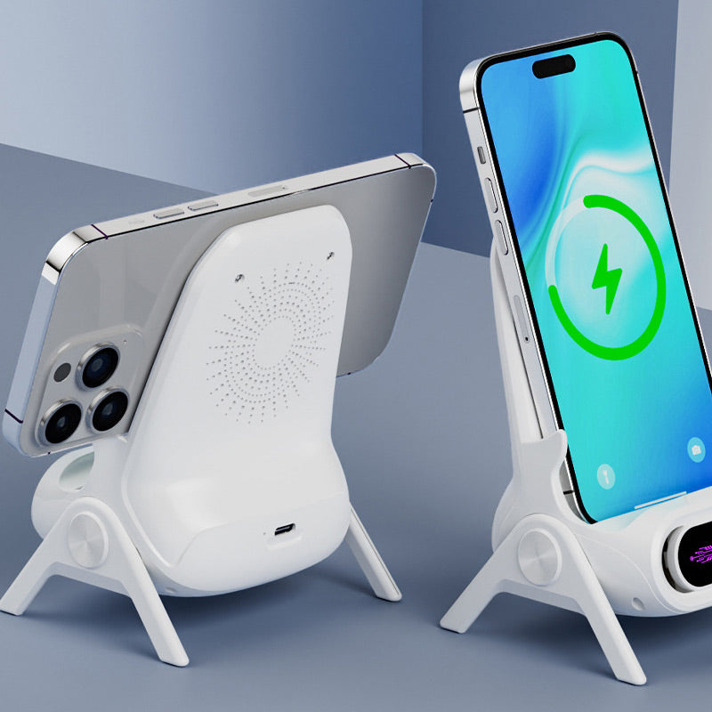 Premium Trådløs Hurtiglader med Mobilholder